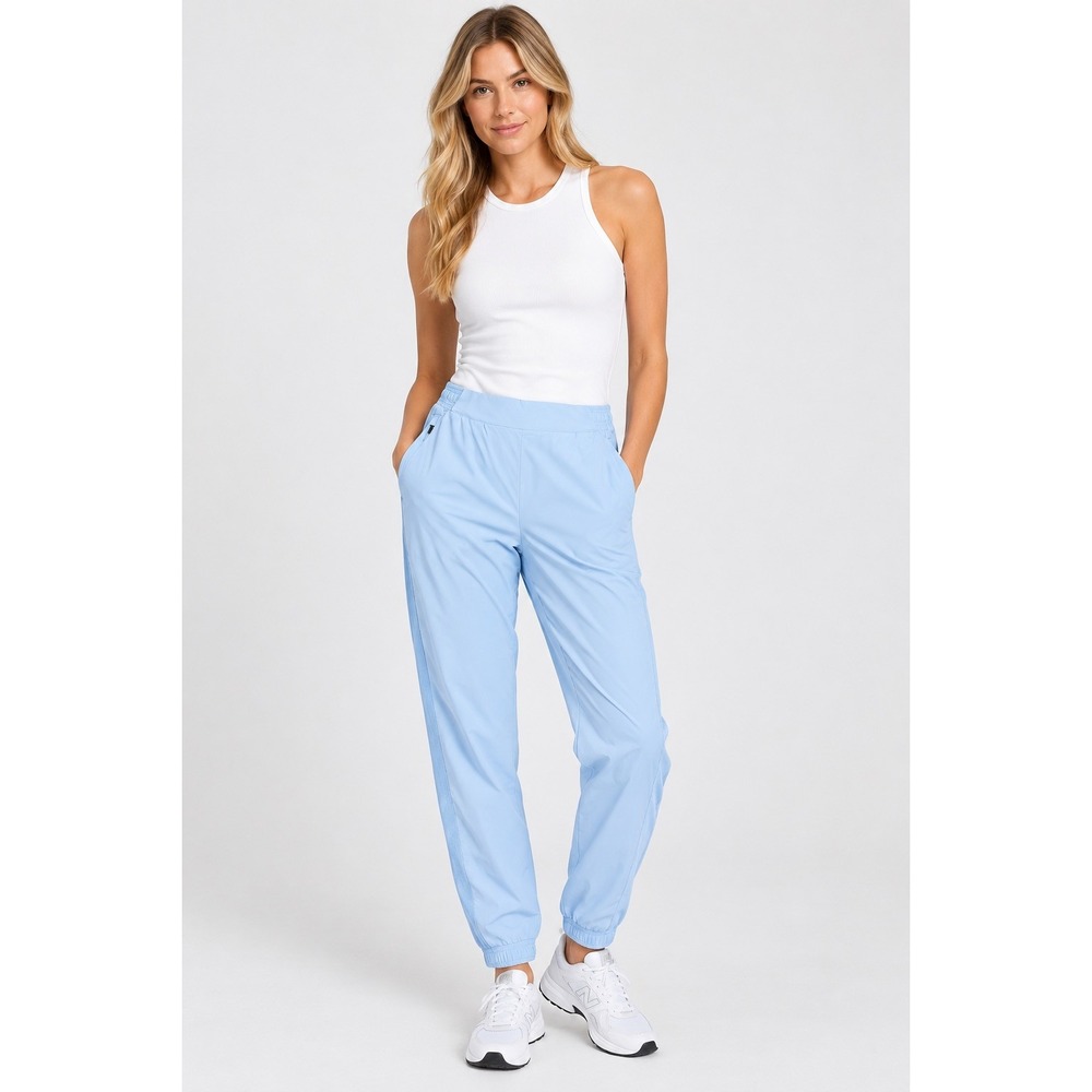 Athleta Women Light Blue High Rise Elastic Waist Pull On Brooklyn Jogger 8T